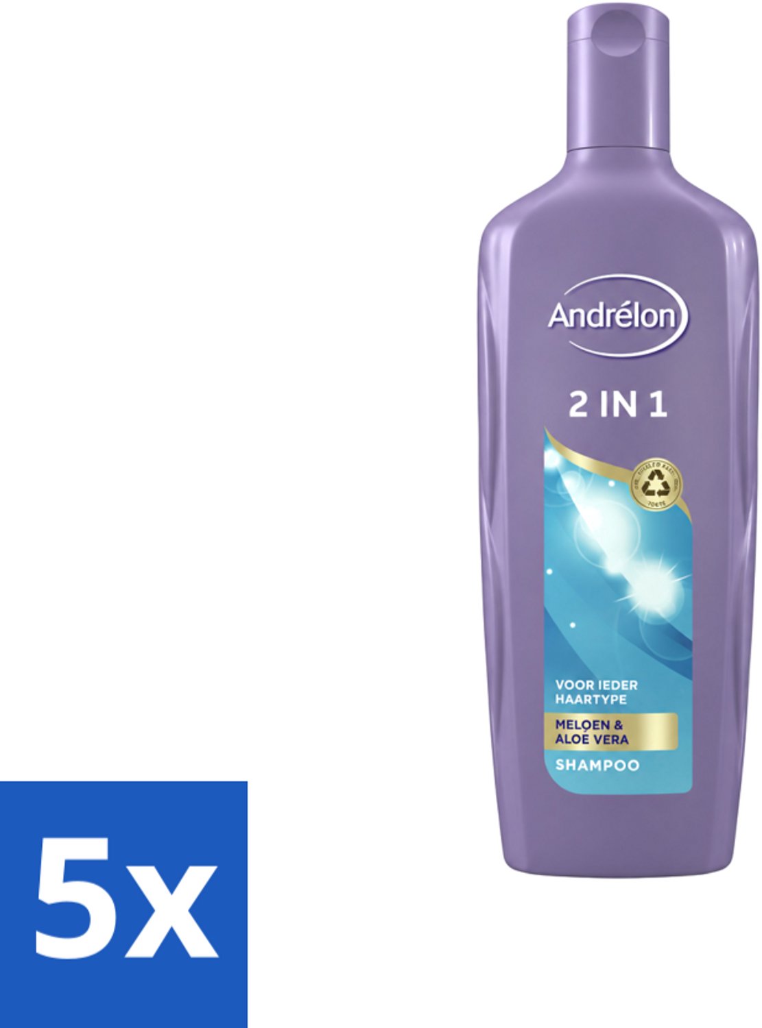5 x Andrélon - 2-in-1 - Shampoo - Reinigt & Verzorgt - 300 ml - Voordeelverpakking - 5 stuks
