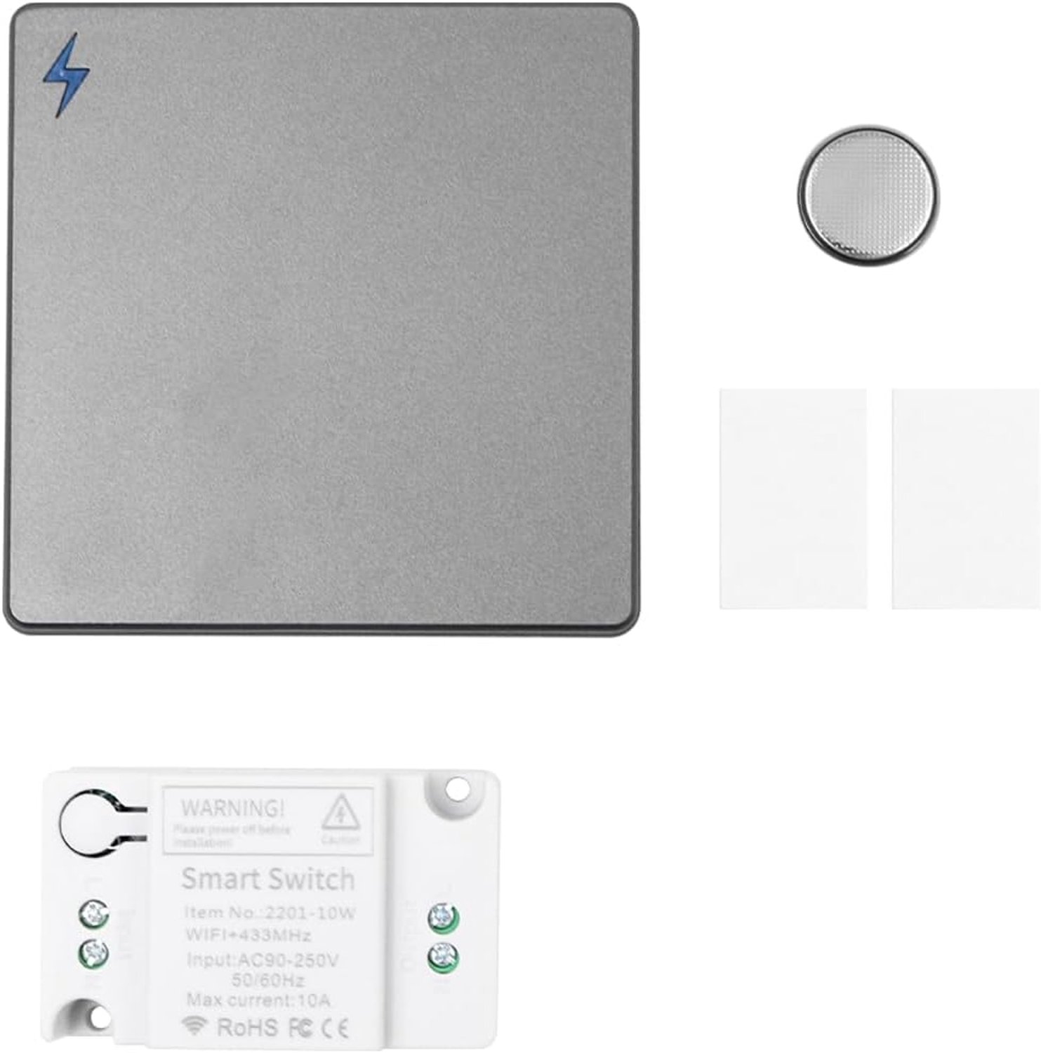 433 MHz universele draadloze RF-afstandsbediening, AC90-250 V, 1 kanaal, ontvangermodule en RF-zender voor hal, slaapkamer, smart home, led-afstandsbediening