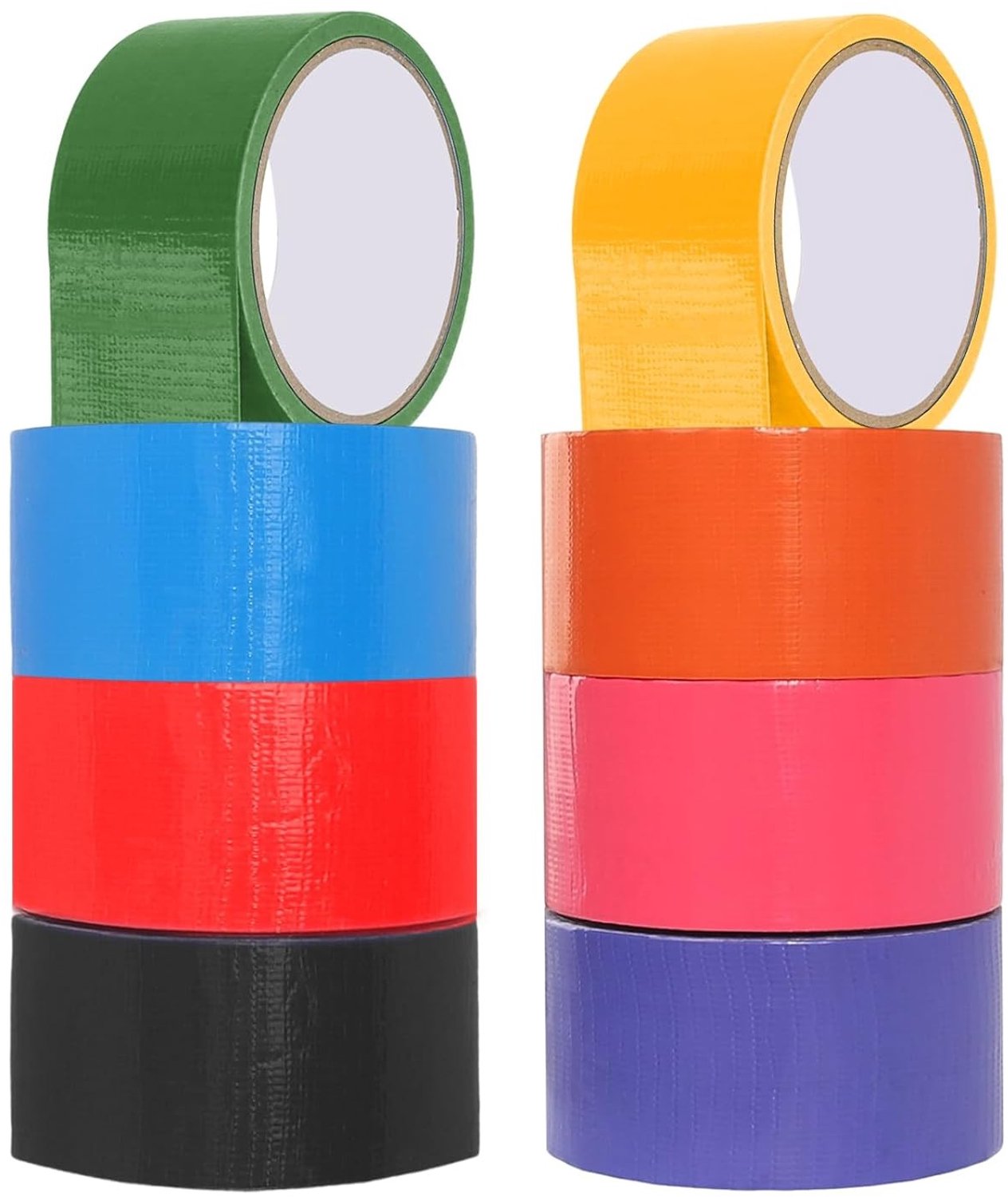 Robuuste, multicolour plakband, 48 mm × 10 m, versterkte tape voor markeren, verzegelen en bevestigen, 8 rollen