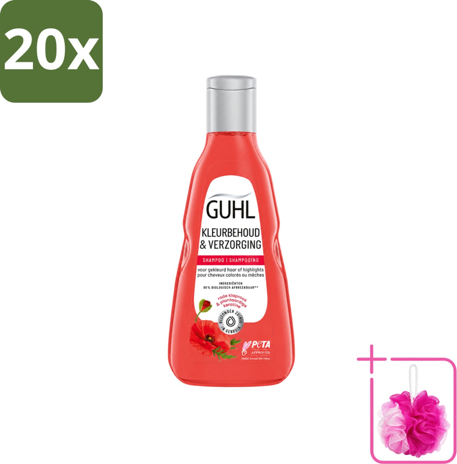 20 x Guhl - Shampoo - Kleurbehoud & Verzorging - 250 ml - Bulkverpakking - Kleurbehoud haar - Douchemop - Gekleurd haar verzorging