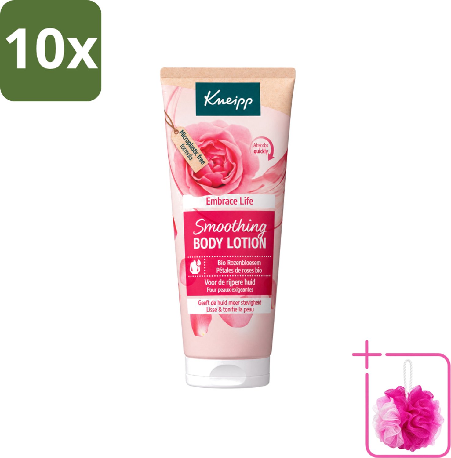 10 x Kneipp - Body lotion - Embrace Life - Anti‑Aging verzorging - 200 ml - Bulkverpakking - Anti-aging bodylotion - Douchemop - Huidverzorging
