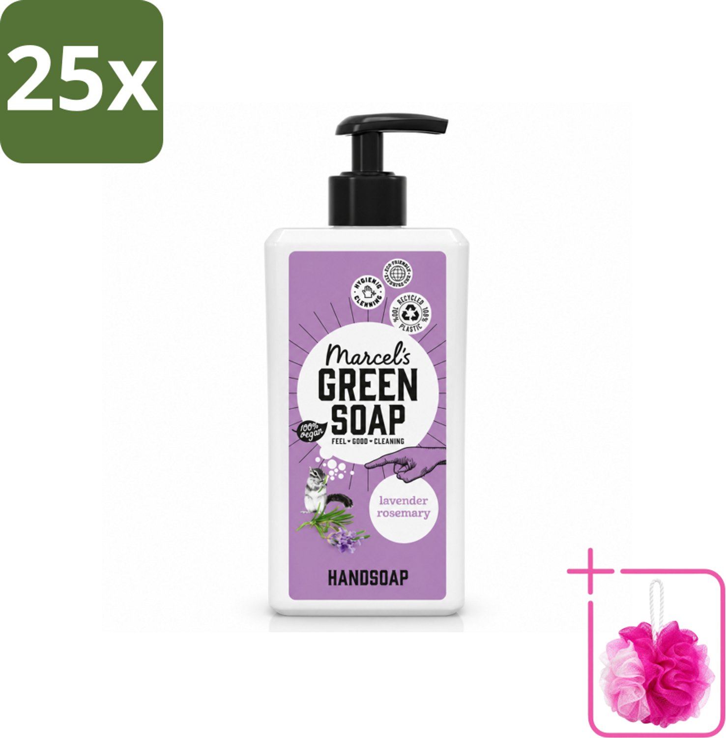 25 x Marcel's Green Soap - Handzeep - Lavender & Rozemarijn - Voor dagelijks gebruik - 500 ml - Bulkverpakking - Handzeep - Douchemop - Natuurlijke handzeep