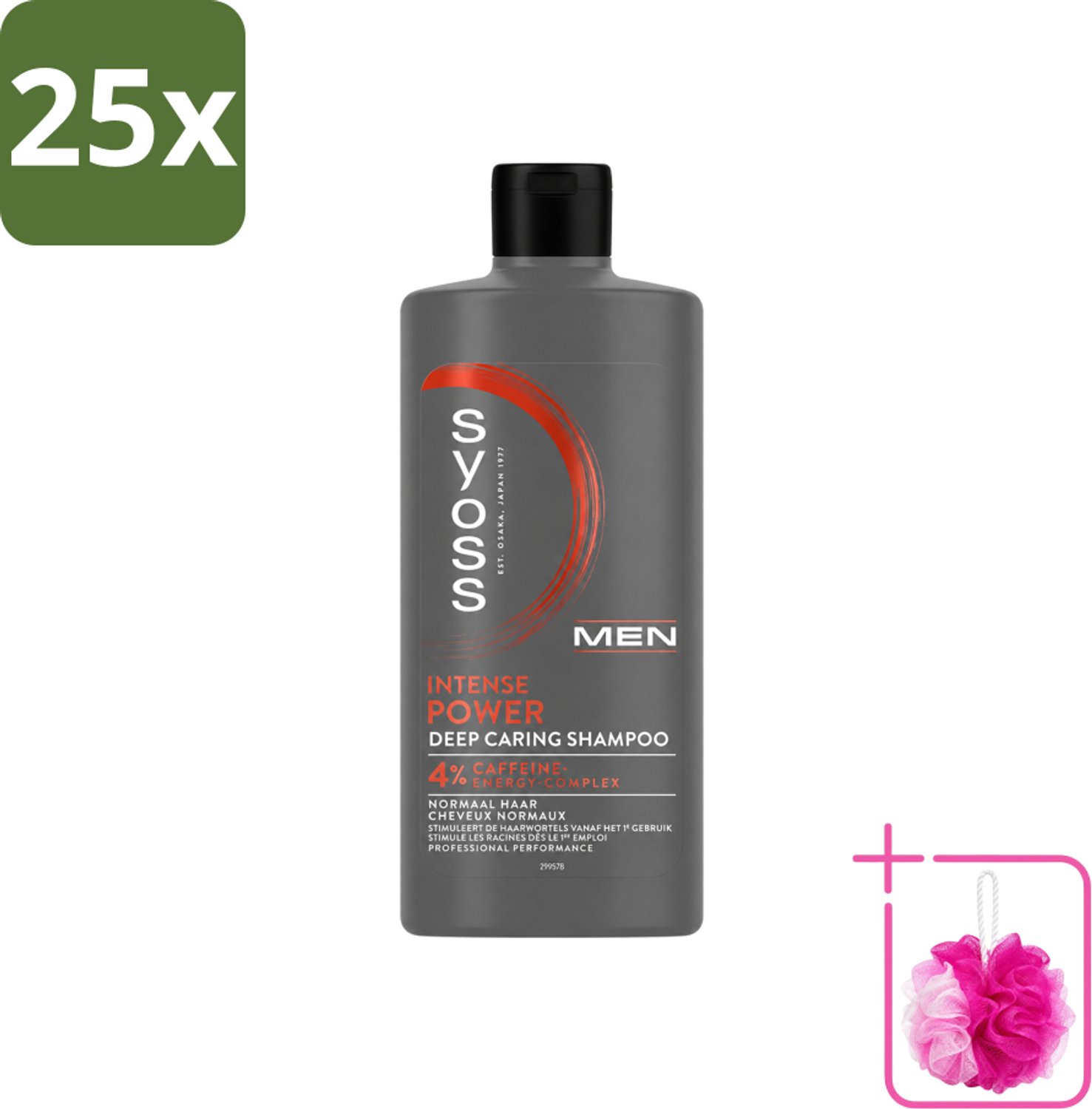25 x SYOSS - Men Power - Shampoo - Langdurige Styling - 440ml - Bulkverpakking - Mannelijk haarverzorging - Douchemop - Krachtig haar