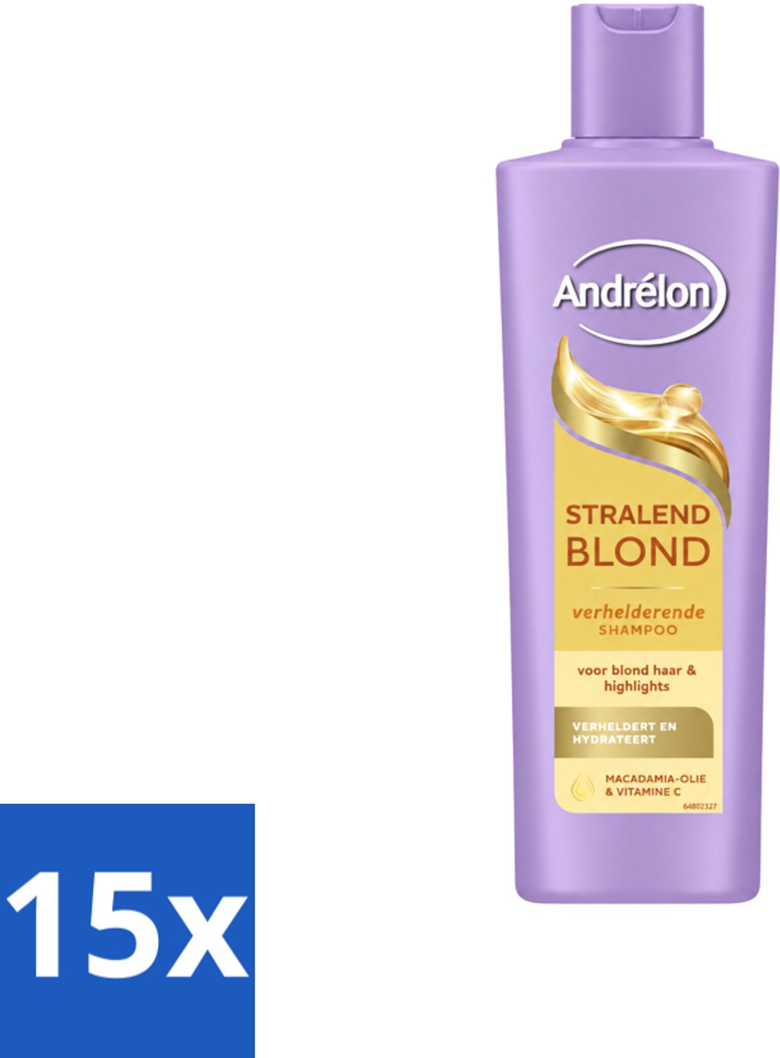 15 x Andrélon – Shampoo – Stralend Blond – 250 ml - Voordeelverpakking - 15 stuks