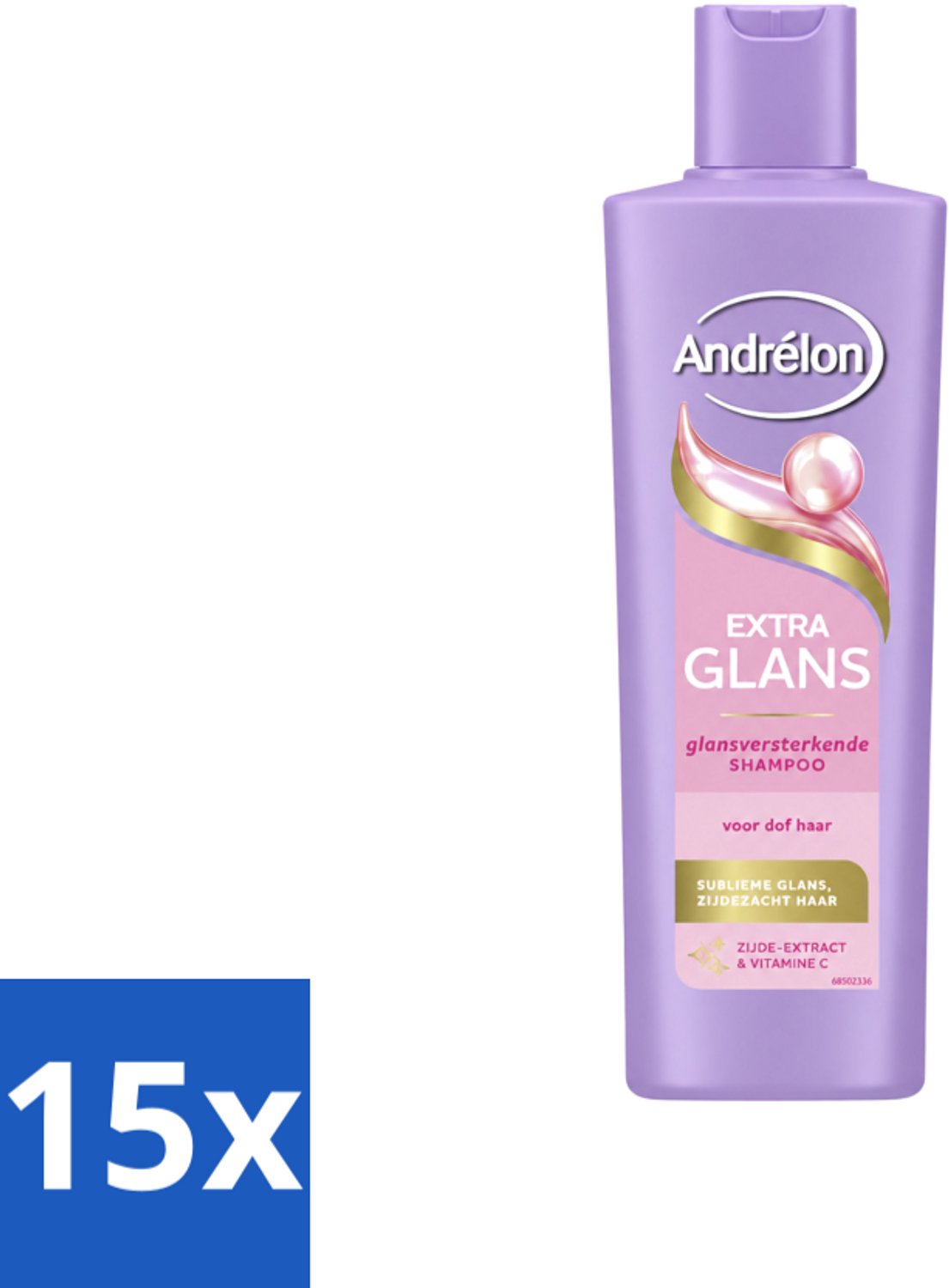 15 x Andrélon – Shampoo – Extra Glans – 250 ml - Voordeelverpakking - 15 stuks