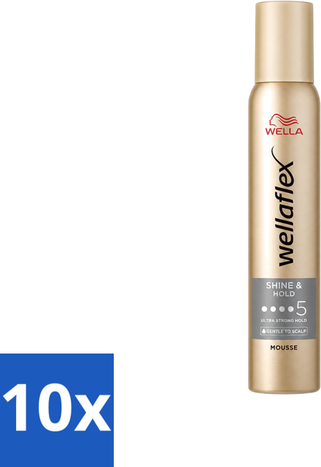 10 x Wella – Flex Shine & Hold – Haarmousse – 200 ml - Voordeelverpakking - 10 stuks