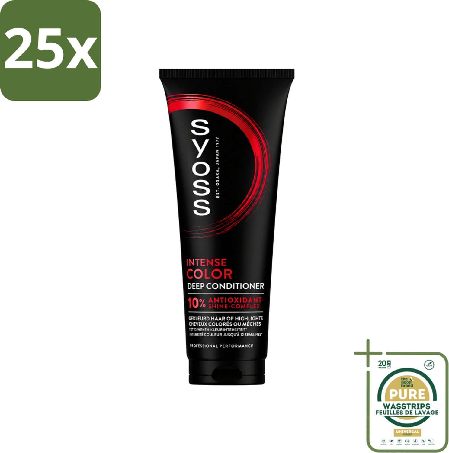 25 x Syoss - Intense Color - Deep Conditioner - Kleurbehoud tot 12 Weken - 250 ml - Wasstrips - Kleurbehoud - Gekleurd Haar - Haarkleur - Haarkleur Behoud - Haarkleur Intensiteit