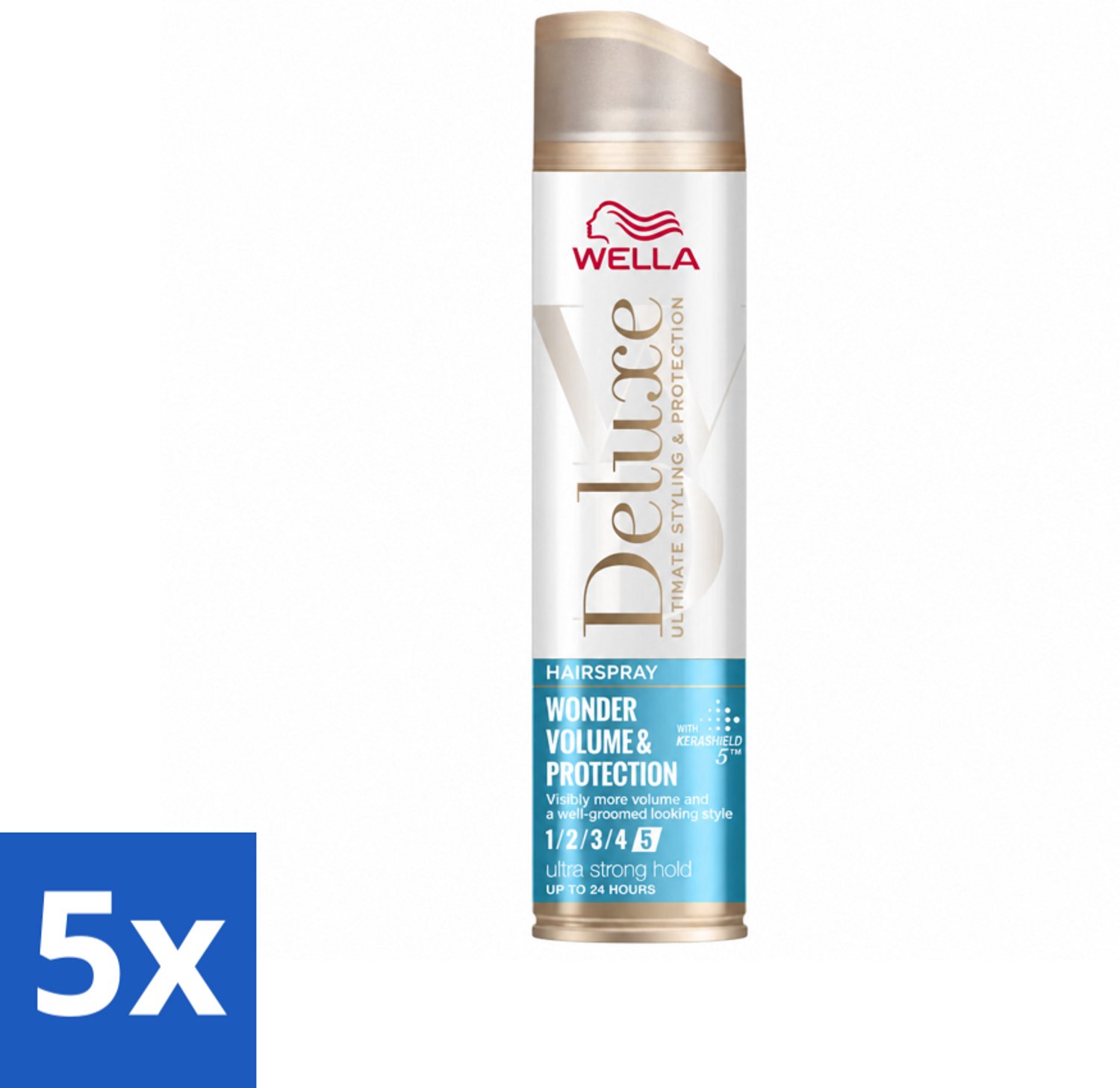 5 x Wella – Deluxe Volume & Protection – Haarspray – 250 ml - Voordeelverpakking - 5 stuks