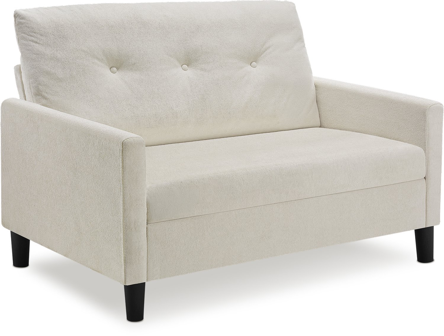 Tectake Zitbank - 2 Zits Bank met Armleuningen - 2 Personen - 121,5 x 77 x 91 cm - Ultradikke Vulling met Binnenvering - Afneembare en Wasbare Hoezen - Draagkracht 300 kg - Crème