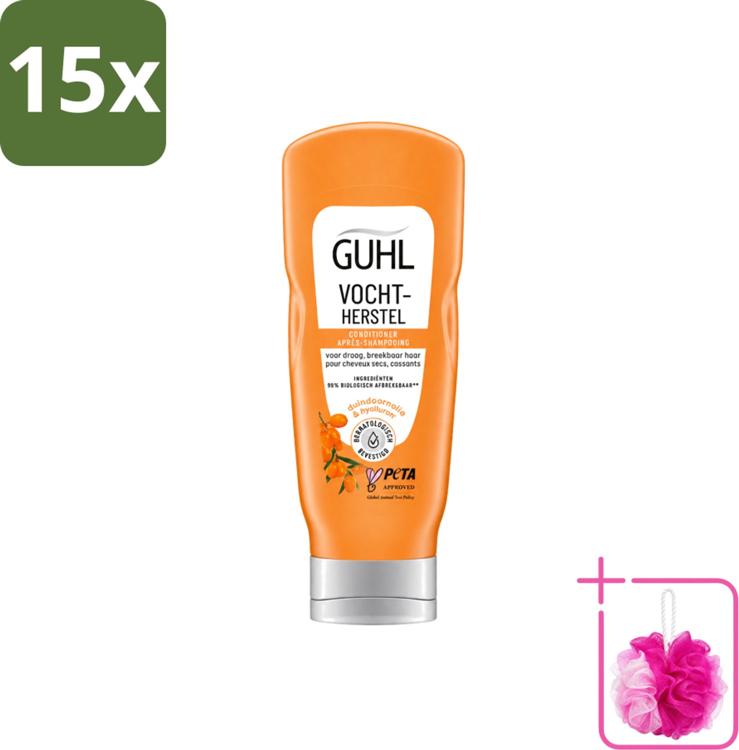 15 x Guhl - Crème Conditioner - Vochtbalans - 200 ml - Bulkverpakking - Hydratatie haar - Douchemop - Vochtbalans haar