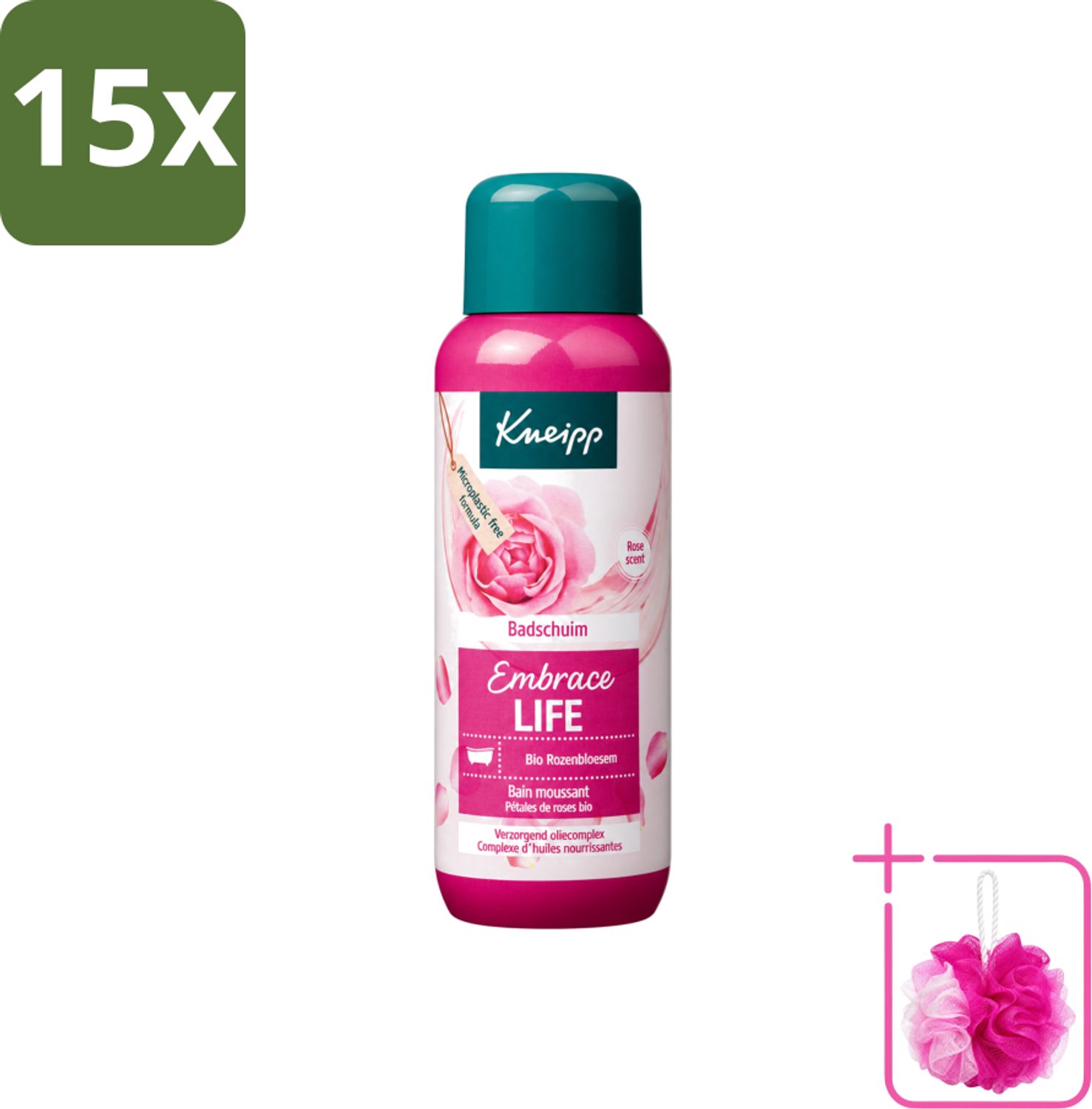 15 x Kneipp - Badschuim - Embrace Life - Anti-Aging verzorging - 400 ml - Bulkverpakking - Badshuim - Douchemop - Anti-aging