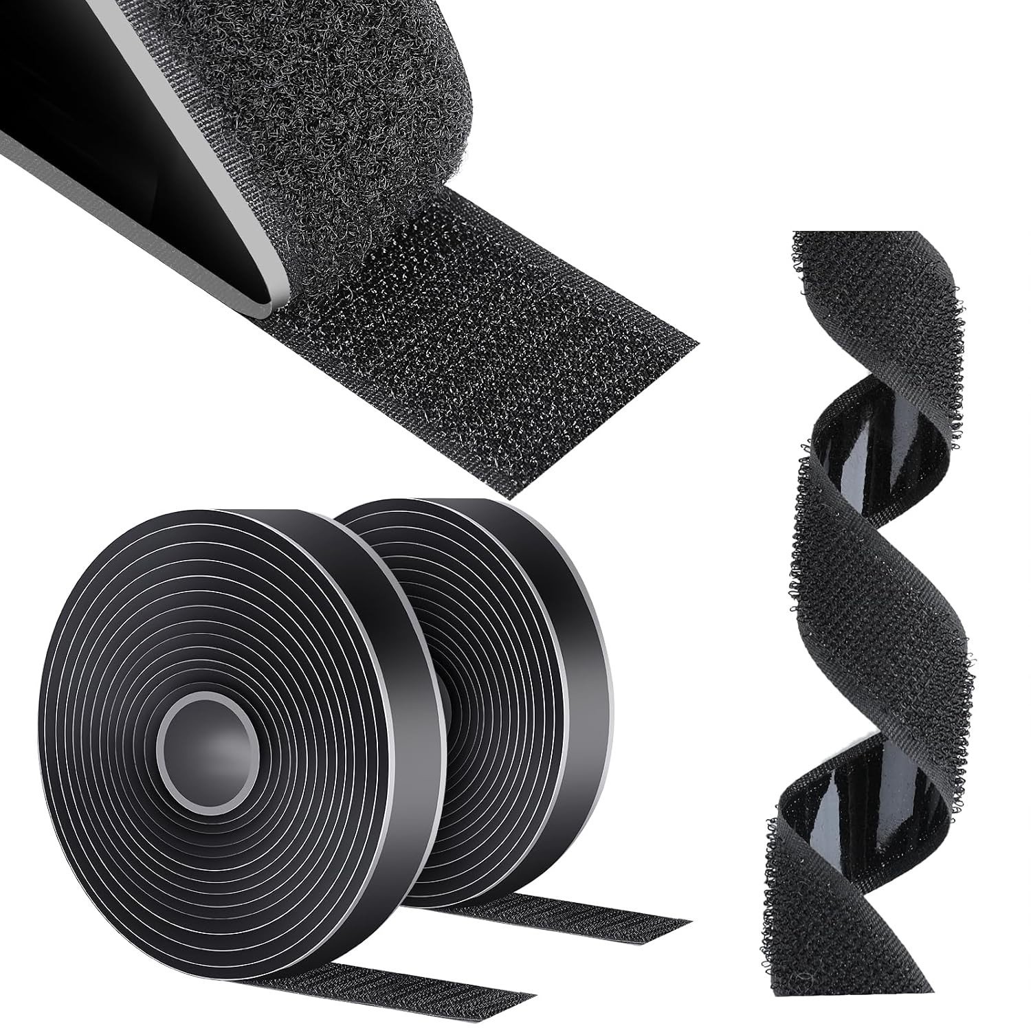 Sterke Zelfklevende Vilt Tape 10 m x 20 mm, Dubbelzijdige Plakband voor Klittenbandsysteem, Ideaal voor DIY en Stofverwijdering