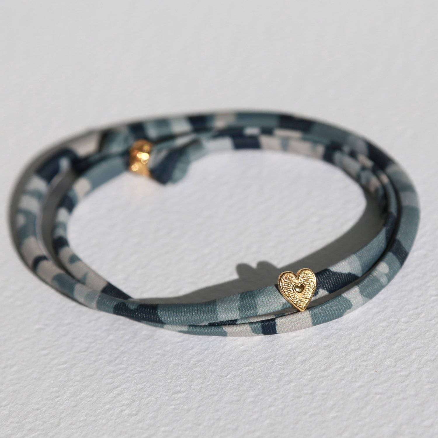 Camouflage enkelband - armband hart goud