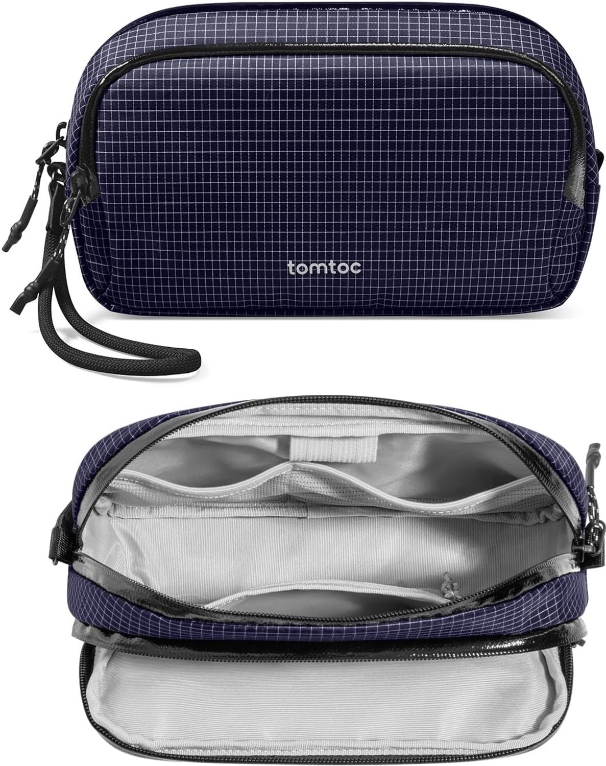 tomtoc Organizer Tas voor Elektronica & Reisaccessoires - Blauw Geruit