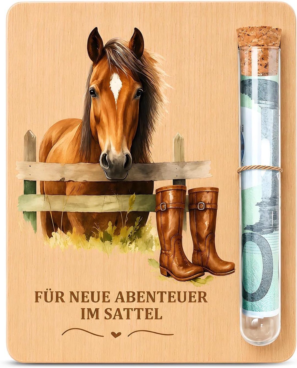 Houten, verjaardag meisjes, verjaardag jongen, verjaardag geldgeschenken hout met reageerbuis jute koord houten kaart geschenkdoos