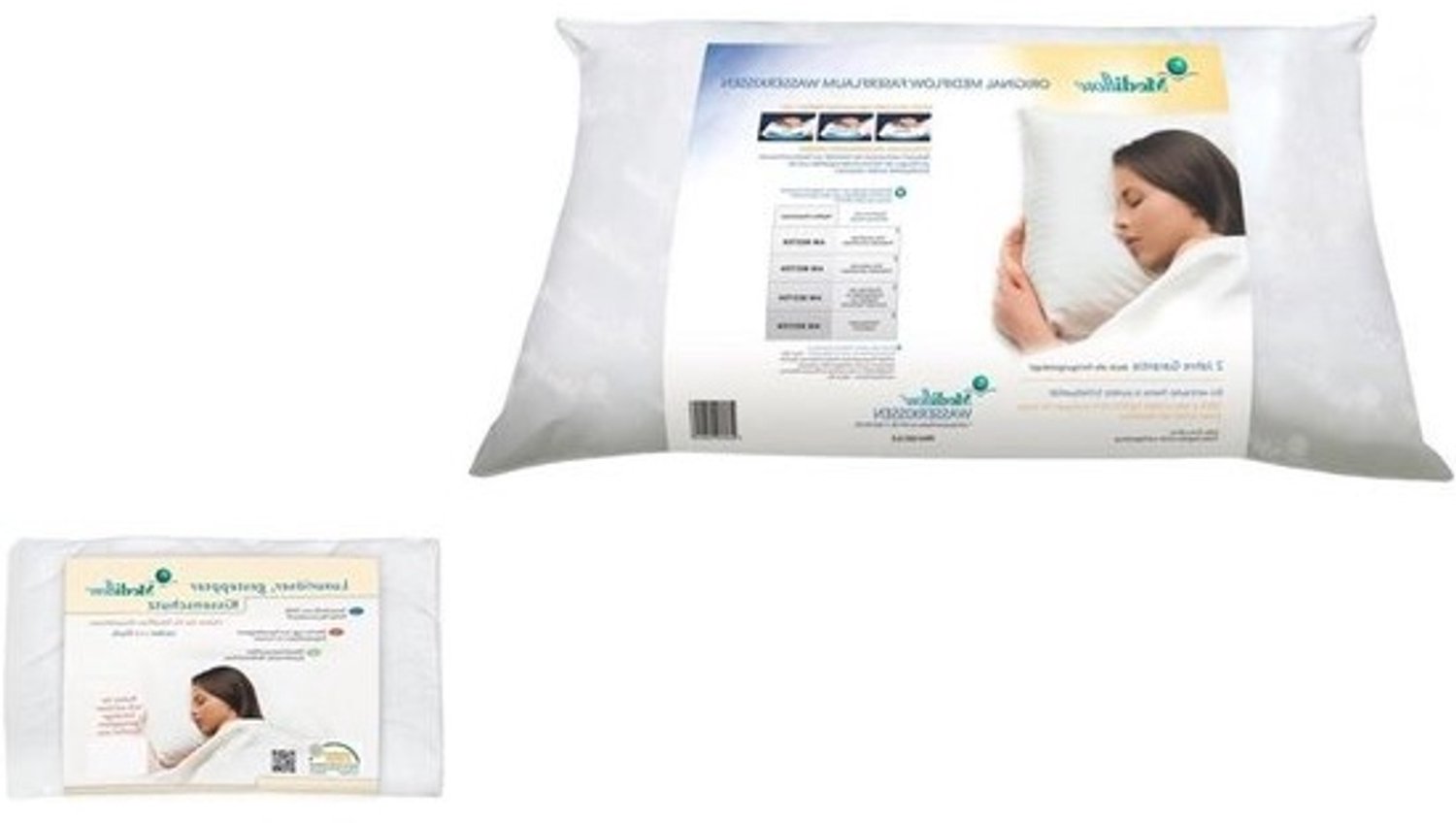 Waterkussenset - Hoofdkussencomfort - Betere slaap - Gepatenteerd waterkernsysteem - 2x 40x80cm - Wit