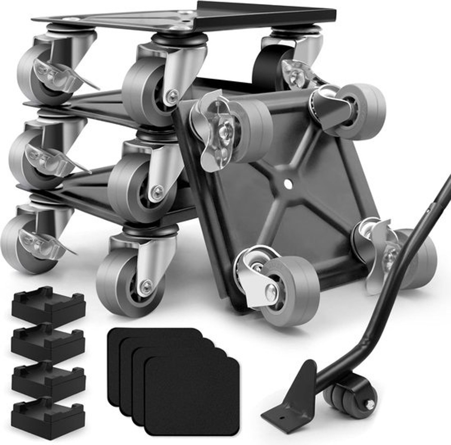 Meubelwagens 4 stuks - Transportkarren voor verhuizing - Zware spullen verplaatsen - Robuuste constructie met wielen - 4 wielen