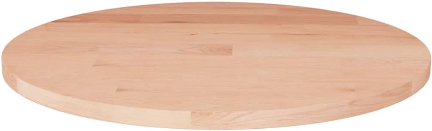 Tafelblad van massief eikenhout, onbehandeld, Ø 40 x 1,5 cm, ideaal als salontafelblad of meubelbouwplaat voor doe-het-zelfprojecten