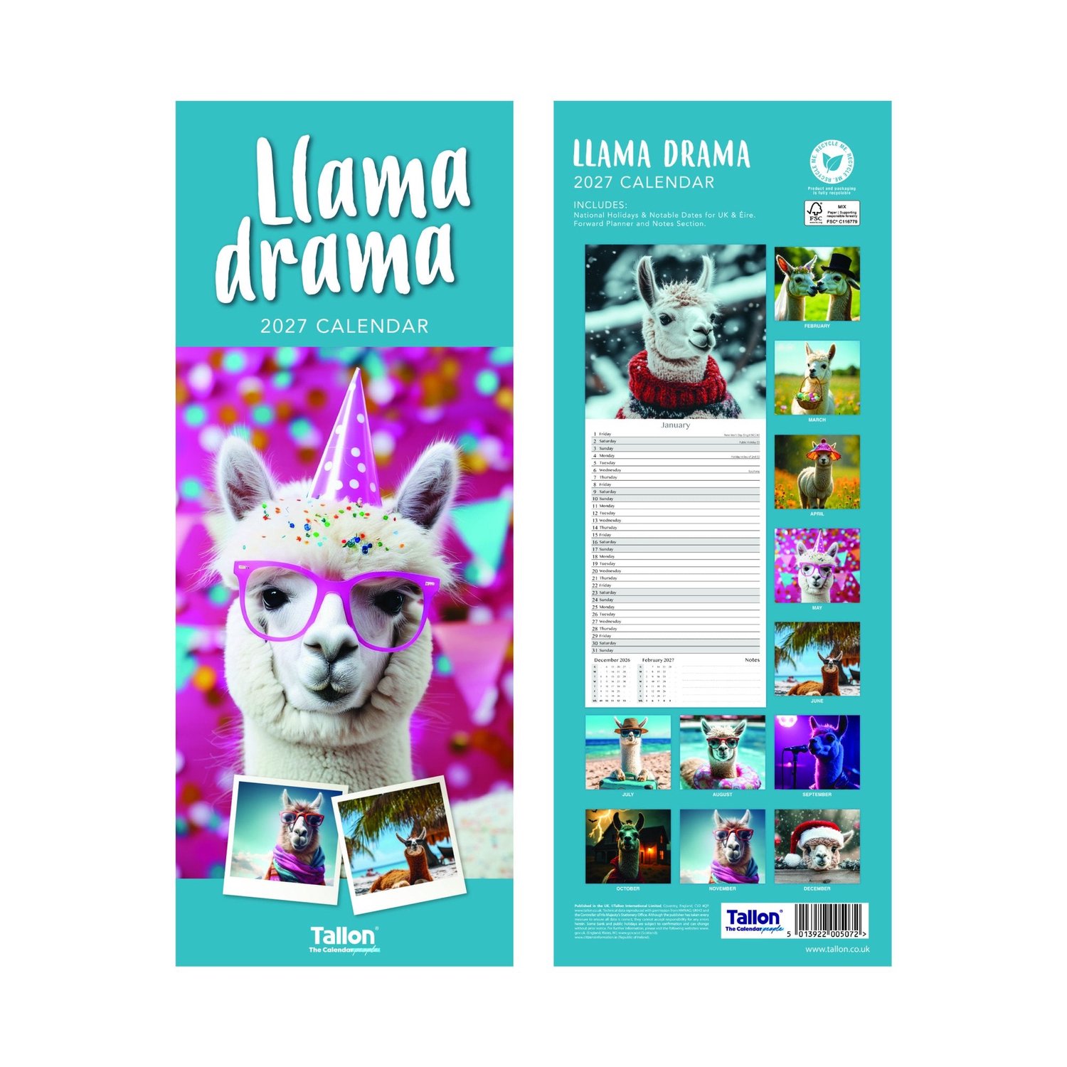 Crazy Animals Kalender 2027 Slimline