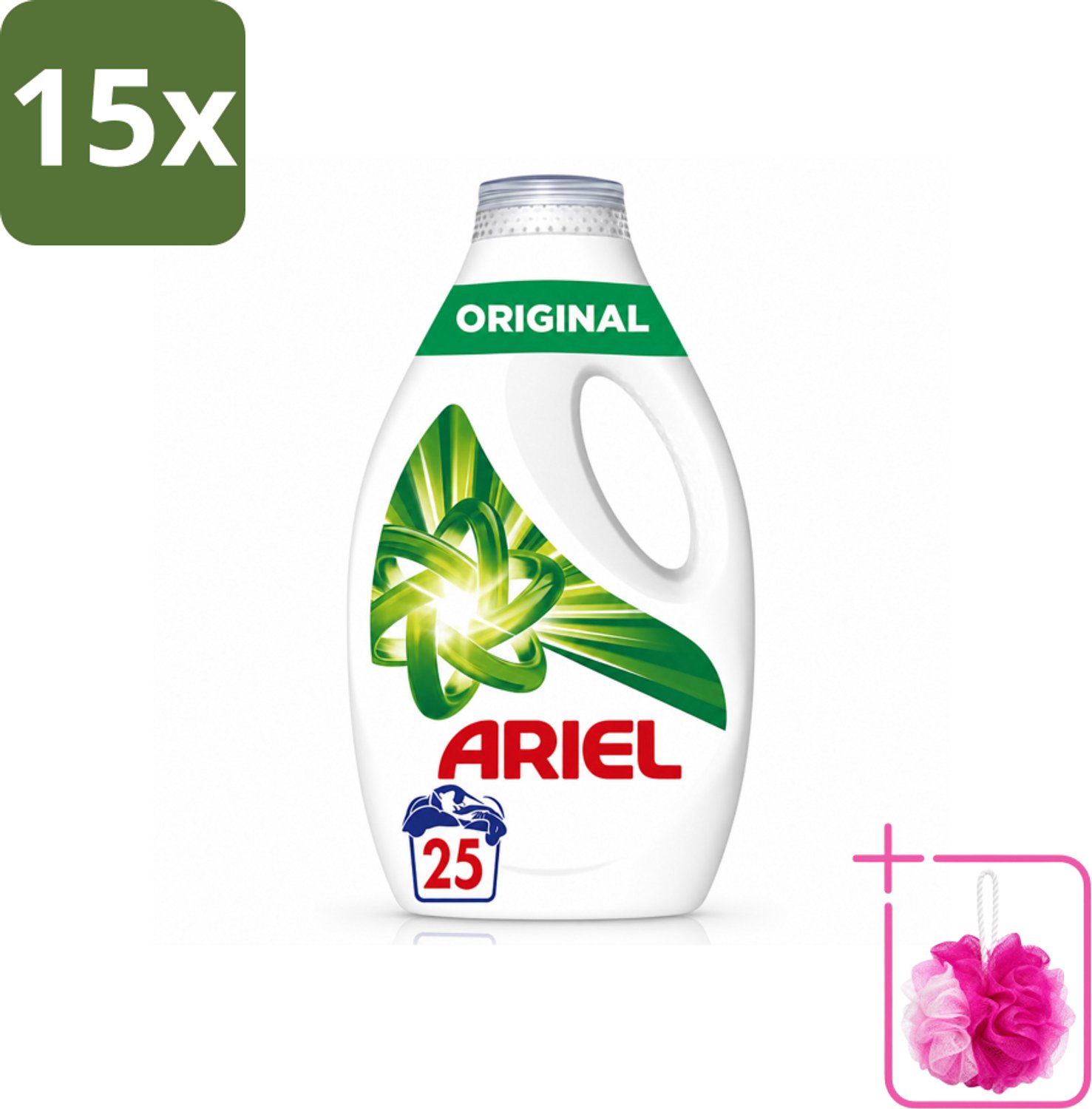 15 x Ariel – Original – Vloeibaar Wasmiddel – 1,13 L - Bulkverpakking - Wasmiddel - Douchemop - Vloeibaar wasmiddel