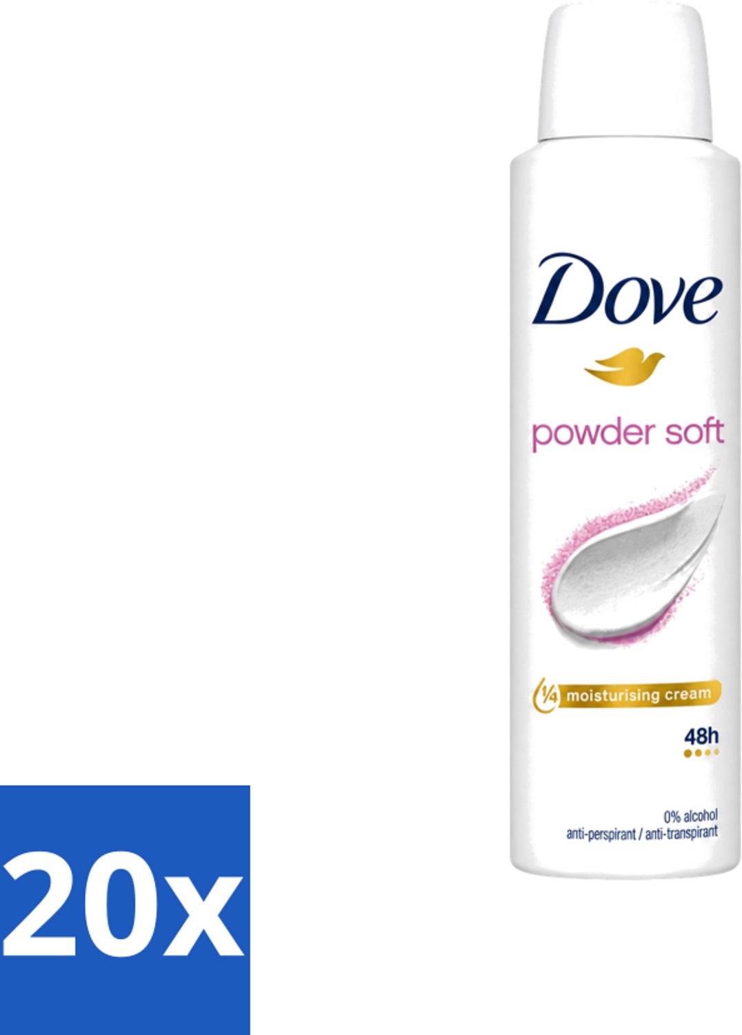 20 x Dove - Deospray - Powder Soft - 150 ml - Voordeelverpakking - 20 stuks