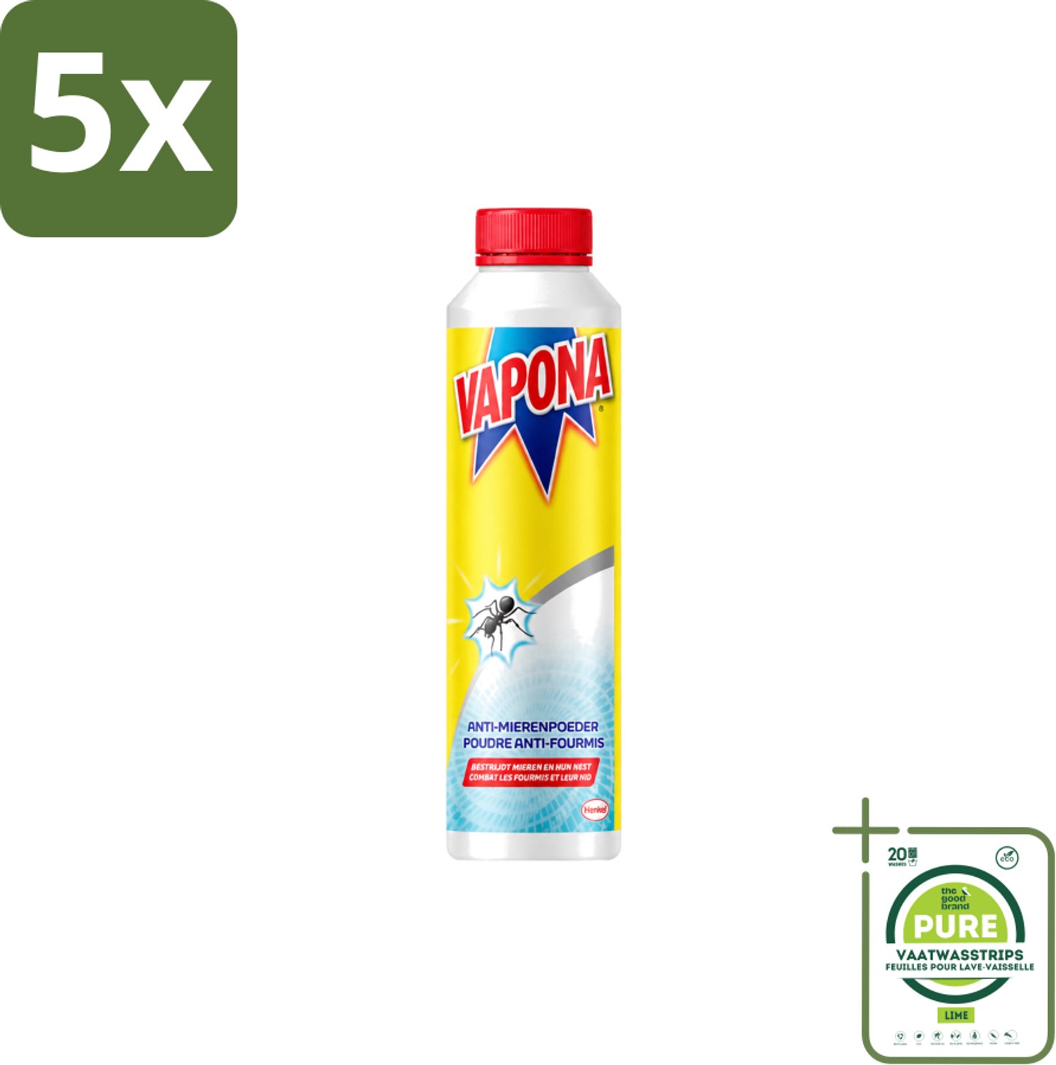 5 x Vapona - Anti Mierenpoeder - Effectief Tegen Hele Kolonie - 150g - Grootverpakking - Vaatwasstrips - Anti Mierenpoeder - Mierenbestrijding - Mierenbestrijding Buiten - Mierennest Bestrijding - Mierenpoeder 150g