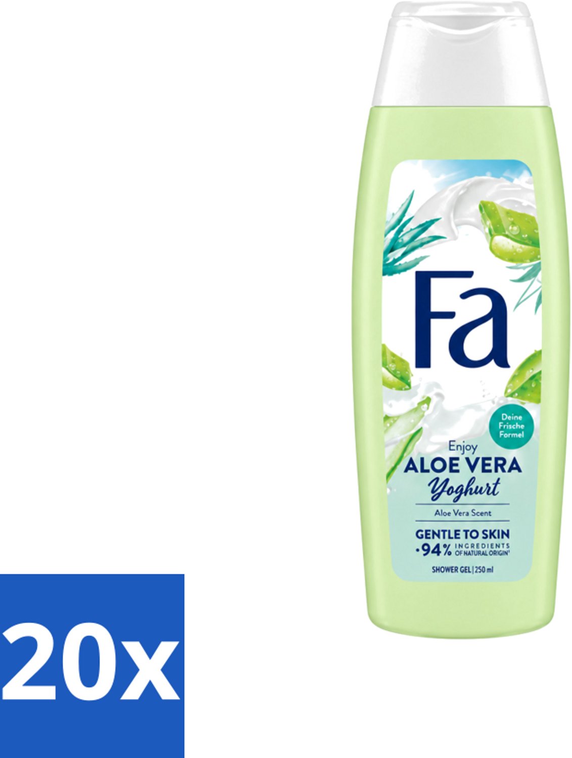20 x Fa - Douchegel - Yoghurt & Aloe Vera - 250 ml - Voordeelverpakking - 20 stuks