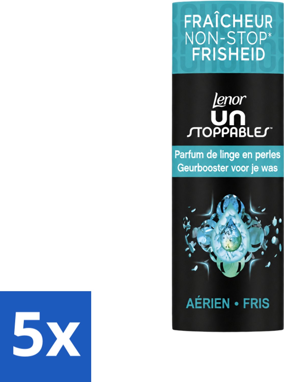5 x Lenor Unstoppables - Geurbooster - Fris - 13 Wasbeurten - Voordeelverpakking - 5 stuks