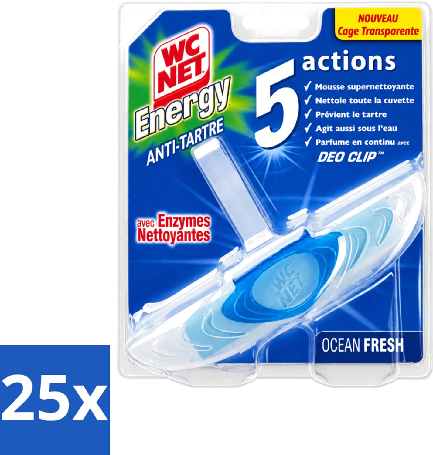 25 x WC Net - Toiletblok - Ocean Fresh - 1 Blokje - Voordeelverpakking - 25 stuks