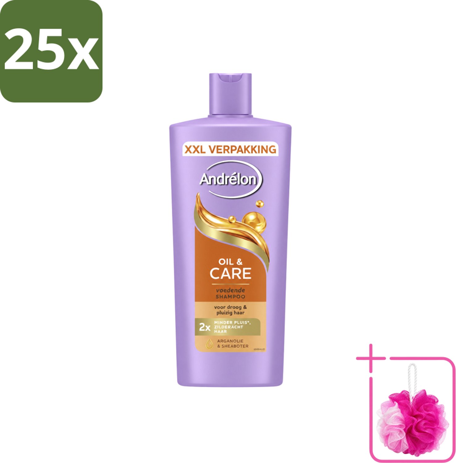 25 x Andrélon – Shampoo – Oil & Care – 685 ml - Bulkverpakking - Haar verzorging - Douchemop - Pluisvoorkomen
