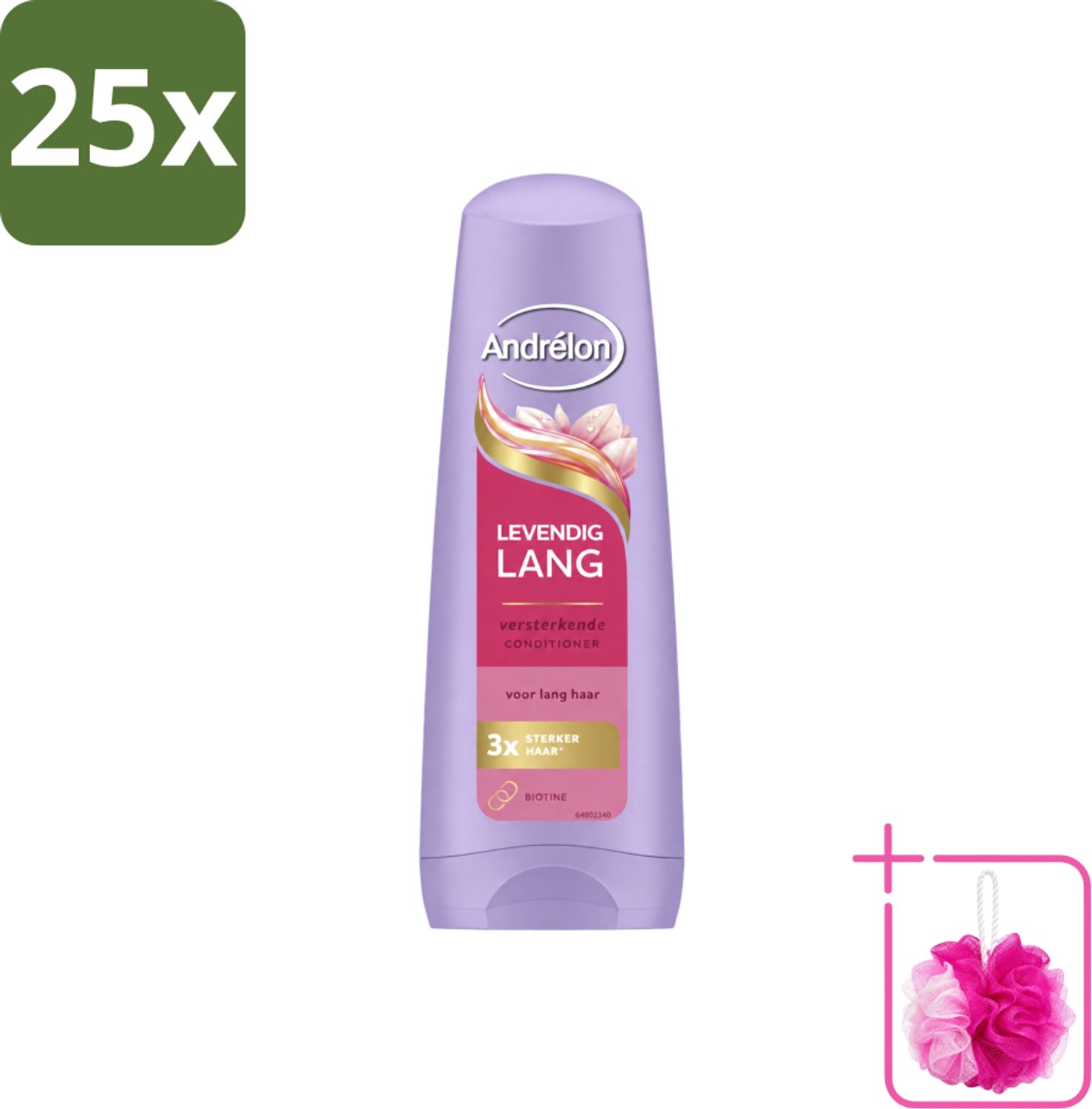 25 x Andrélon – Conditioner – Levendig Lang – 200 ml - Bulkverpakking - Lang haar verzorgen - Douchemop - Haar versterken