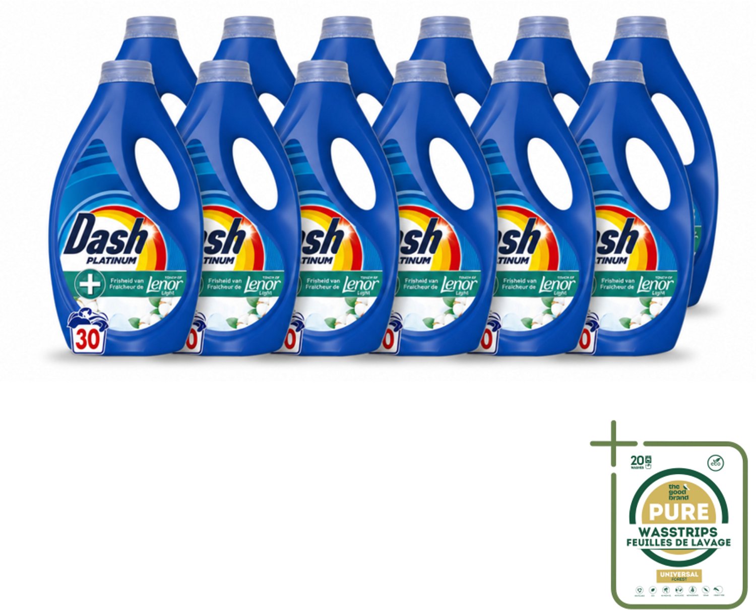 12 x Dash – Wasmiddel – Katoen Fris – 1350 ml - Wasstrips - Wasmiddel - Katoengeur - Fris - Vlekverwijdering - Wasbeurt
