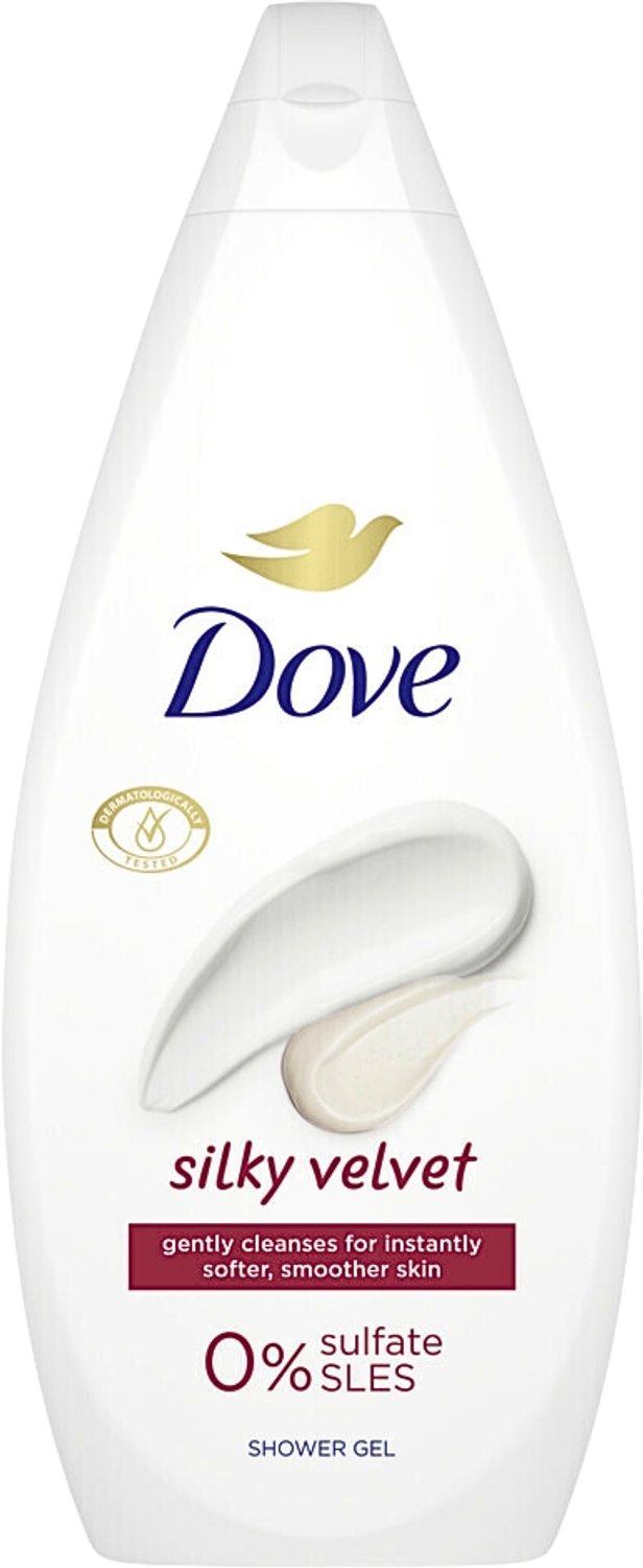 5 x Dove Silky Velvet - Douchegel - Sulfaatvrij - 250 ml - Grootverpakking - Vaatwasstrips - Douche Gel - Zijdezachte Huid - Sulfaatvrije Douche - Hydraterende Douche - Huid Verzorging