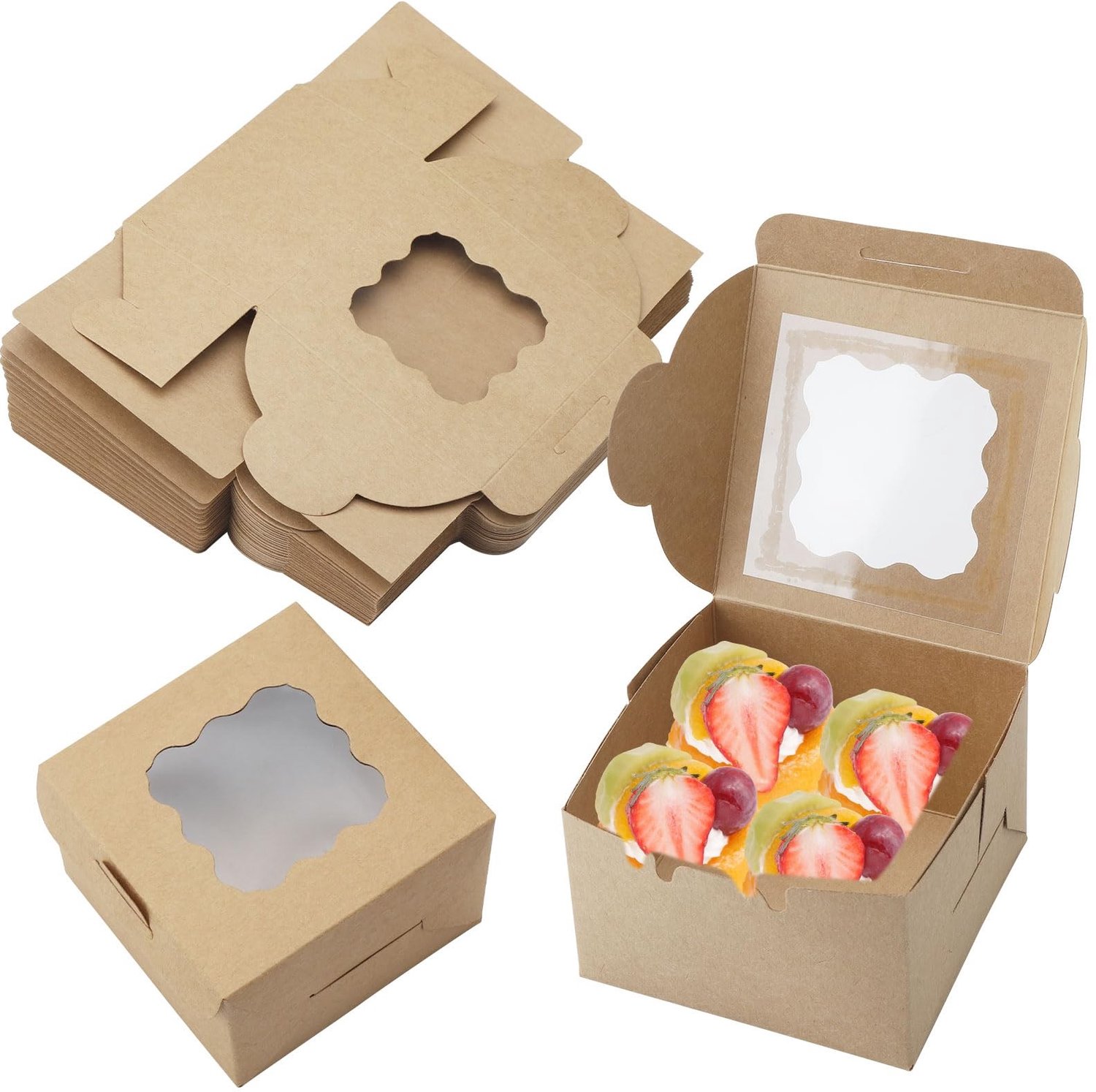 25 Stuks Bruin Kraftpapier Geschenkdozen met Venster