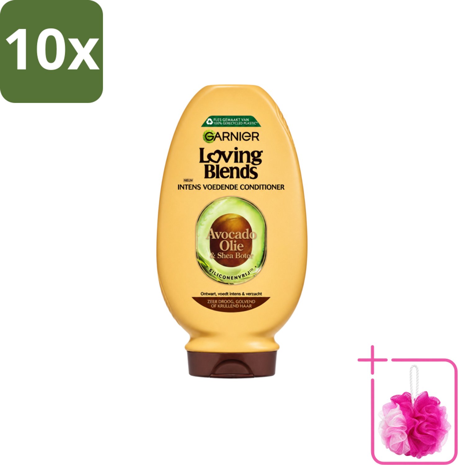10 x Garnier - Loving Blends - Conditioner - Avocado Olie & Shea Boter - Zeer Droog of Pluizig Haar - 250 ml - Bulkverpakking - Avocado Olie - Douchemop - Shea Boter