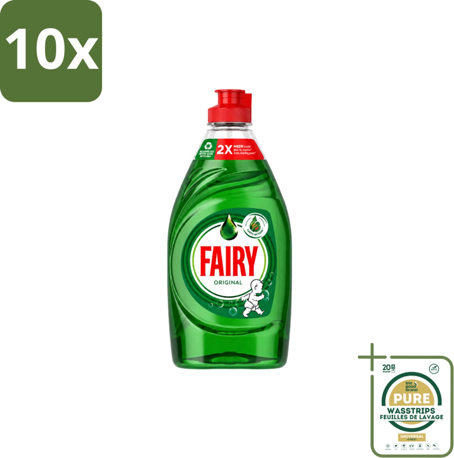 10 x Fairy – Afwasmiddel – Original – 320 ml - Wasstrips - Afwasmiddel - Vetverwijdering - Handafwas - Schone Vaat - Keuken