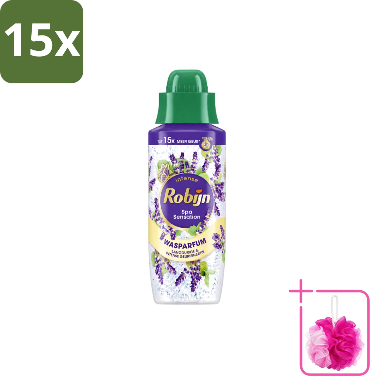 15 x Robijn – Wasparfum – Intense Spa Sensation – 342 ml - Bulkverpakking - Wasparfum - Douchemop - Geur