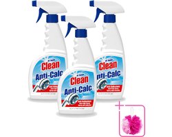 3 x At Home - Clean - Anti Kalk Spray - Snel Resultaat & Reinigt Effectief - 750 ml - Bulkverpakking - Anti kalk spray - Douchemop - Kalk verwijderen