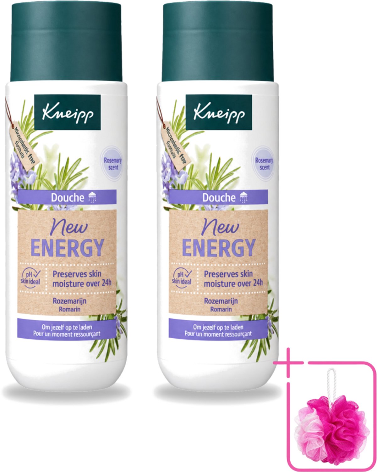 2 x Kneipp - Douchegel - New Energy - Energieke Geur - 200 ml - Bulkverpakking - Douchegel - Douchemop - Energie