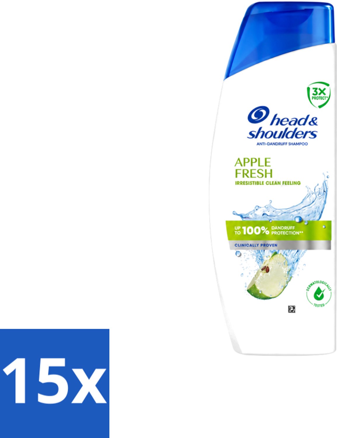 15 x Head & Shoulders - Shampoo - Apple Fresh - 250ml - Voordeelverpakking - 15 stuks