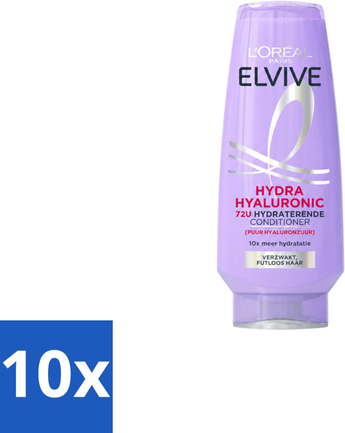 10 x L’Oréal Paris Elvive – Conditioner – Hydra Hyaluronic Hydraterend – 200 ml - Voordeelverpakking - 10 stuks
