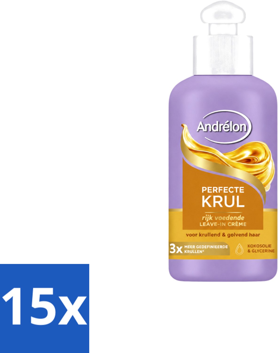15 x Andrélon – Leave-In Crème – Perfecte Krul – 200 ml - Voordeelverpakking - 15 stuks