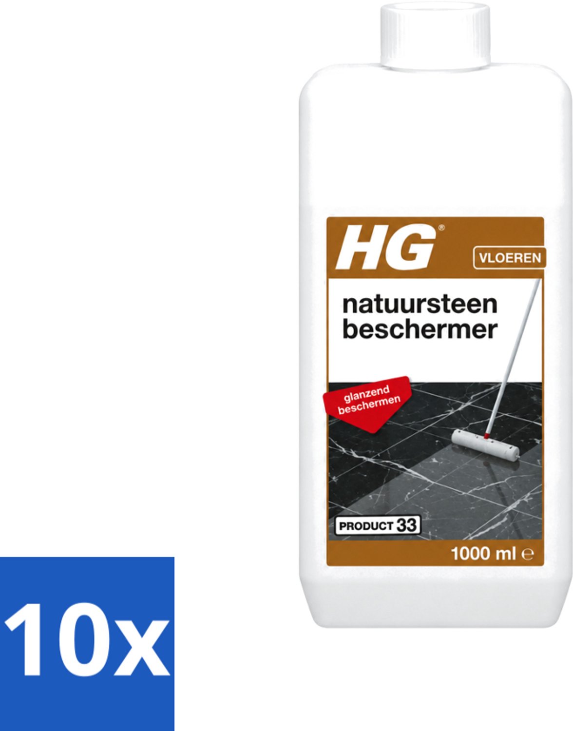 10 x HG - Natuursteen Beschermer - Glanzend Beschermen - Eenvoudig in Gebruik - 1L - Voordeelverpakking - 10 stuks
