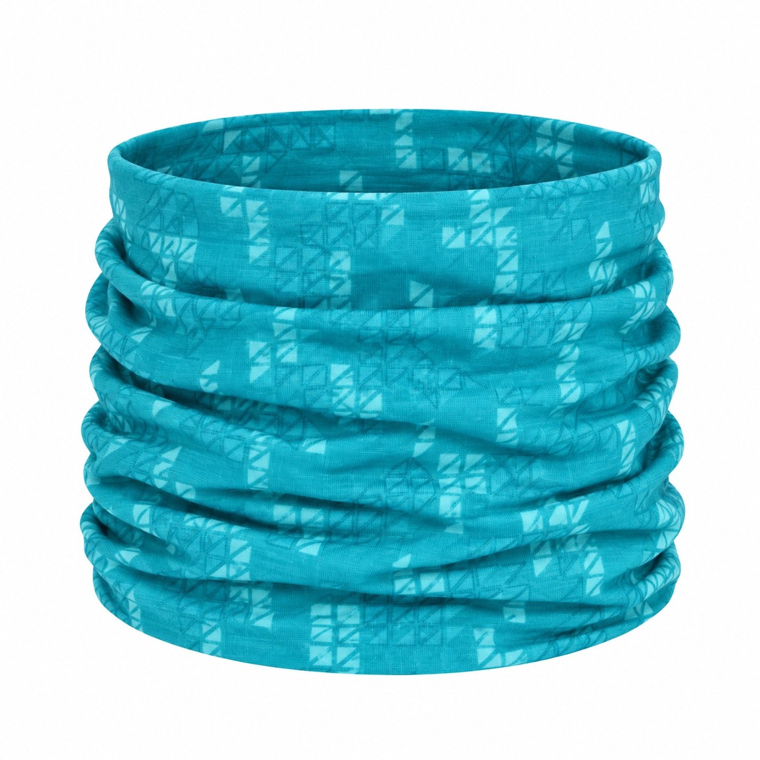 Haarsoires Haarband Multifunctioneel 45x25cm - Blok Patroon - Blauw Groen - Elastische Stof - Bandana Col Nekwarmer - Sport Outdoor Casual - Unisex