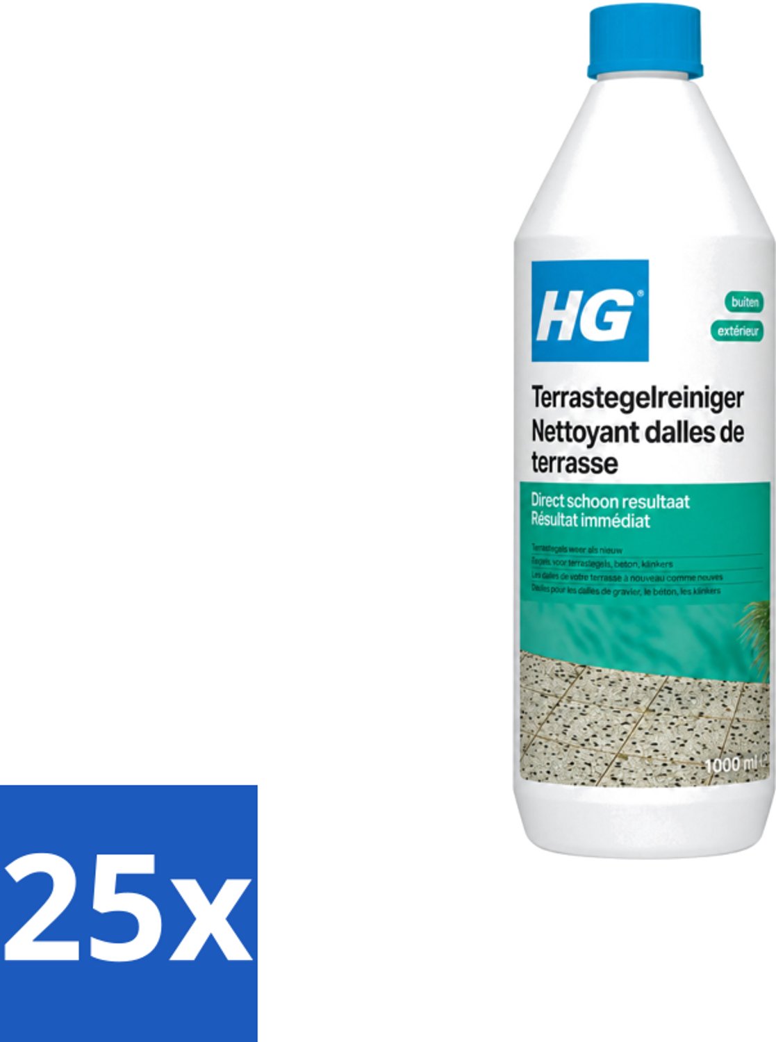 25 x HG - Terrastegelreiniger - 1 L - Voordeelverpakking - 25 stuks