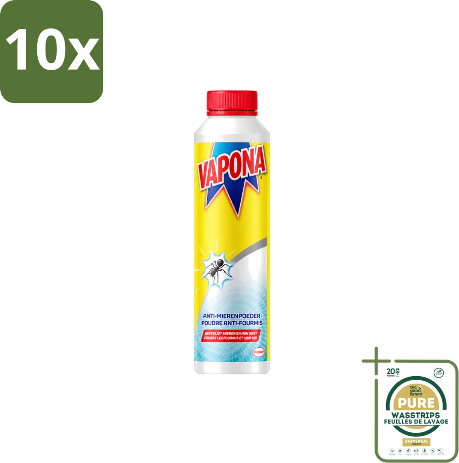 10 x Vapona - Anti Mierenpoeder - Effectief Tegen Hele Kolonie - 150g - Wasstrips - Anti Mierenpoeder - Mierenbestrijding - Mierenbestrijding Buiten - Mierennest Bestrijding - Mierenpoeder 150g