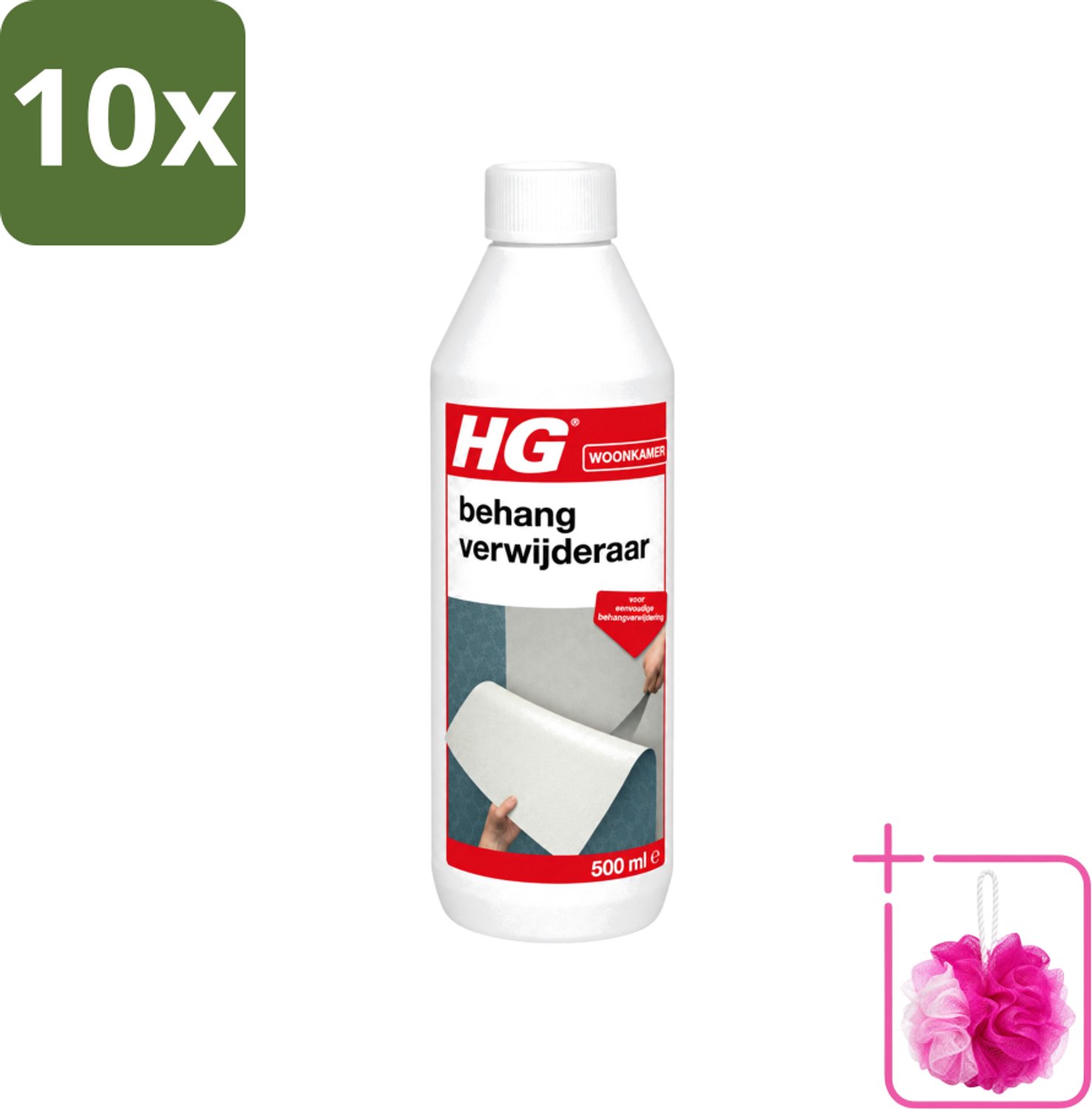 10 x HG - Behangverwijderaar - Voor Eenvoudige Behangverwijdering - 500 ml - Bulkverpakking - Behangverwijderaar - Douchemop - Behanglijm verwijderen