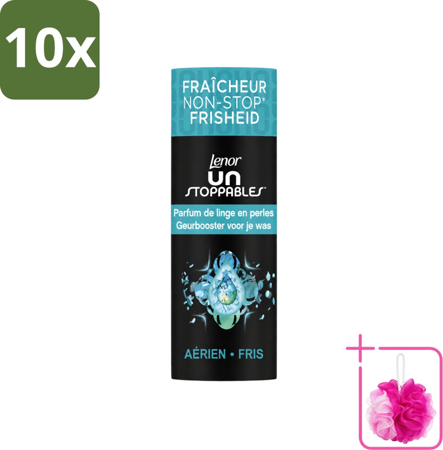 10 x Lenor Unstoppables - Geurbooster - Fris - 13 Wasbeurten - Bulkverpakking - Geurbooster - Douchemop - Frisheid