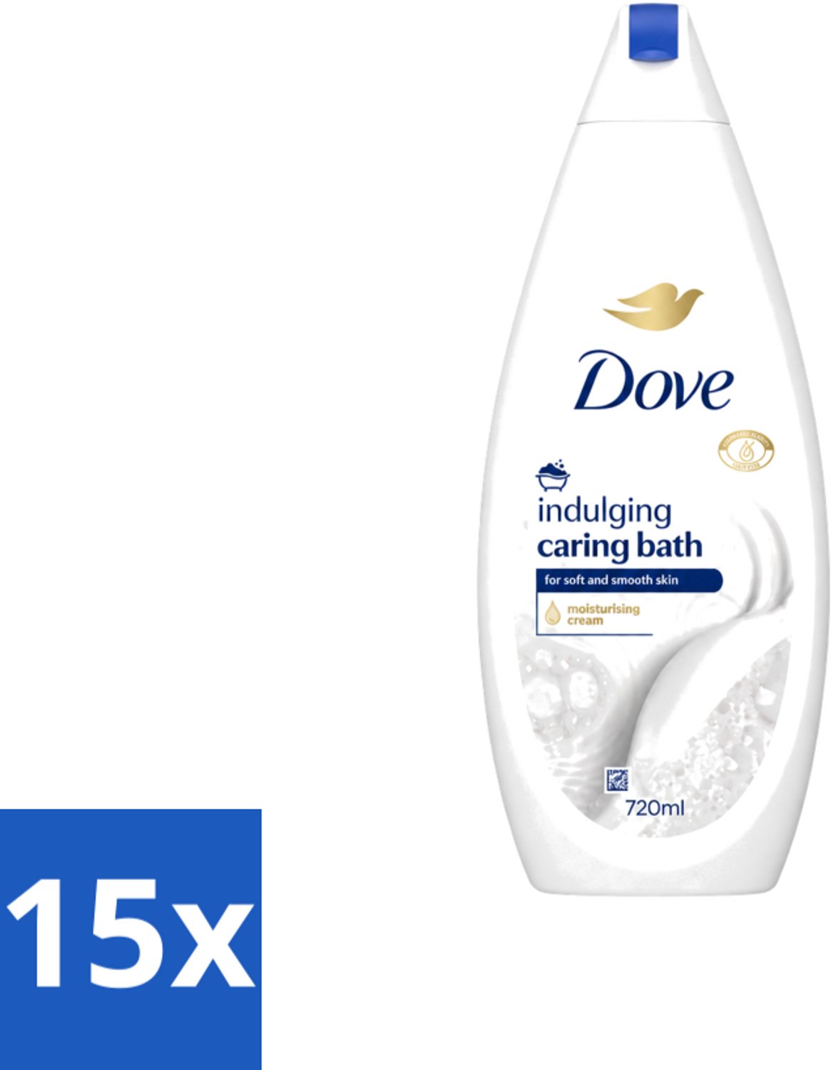 15 x Dove – Badcrème – Indulging Cream – 720 ml - Voordeelverpakking - 15 stuks