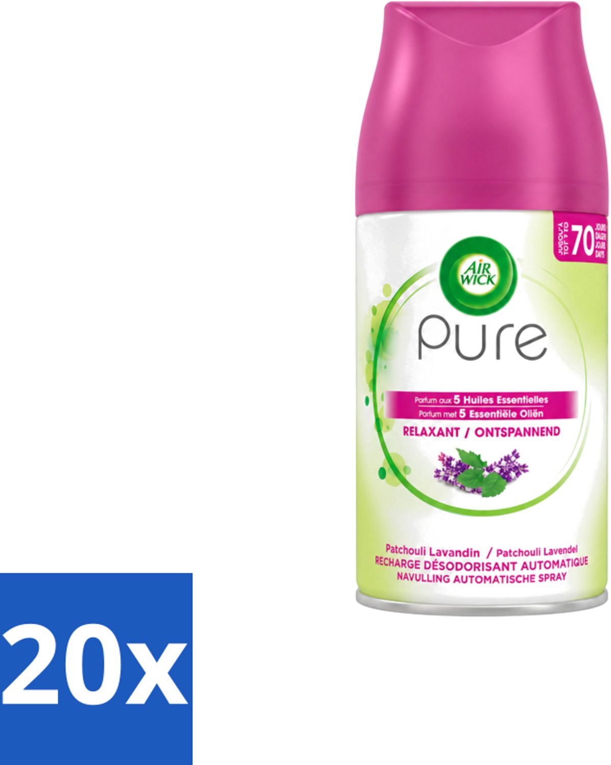 20 x Air Wick – Navulling – Ontspannend – 250 ml - Voordeelverpakking - 20 stuks